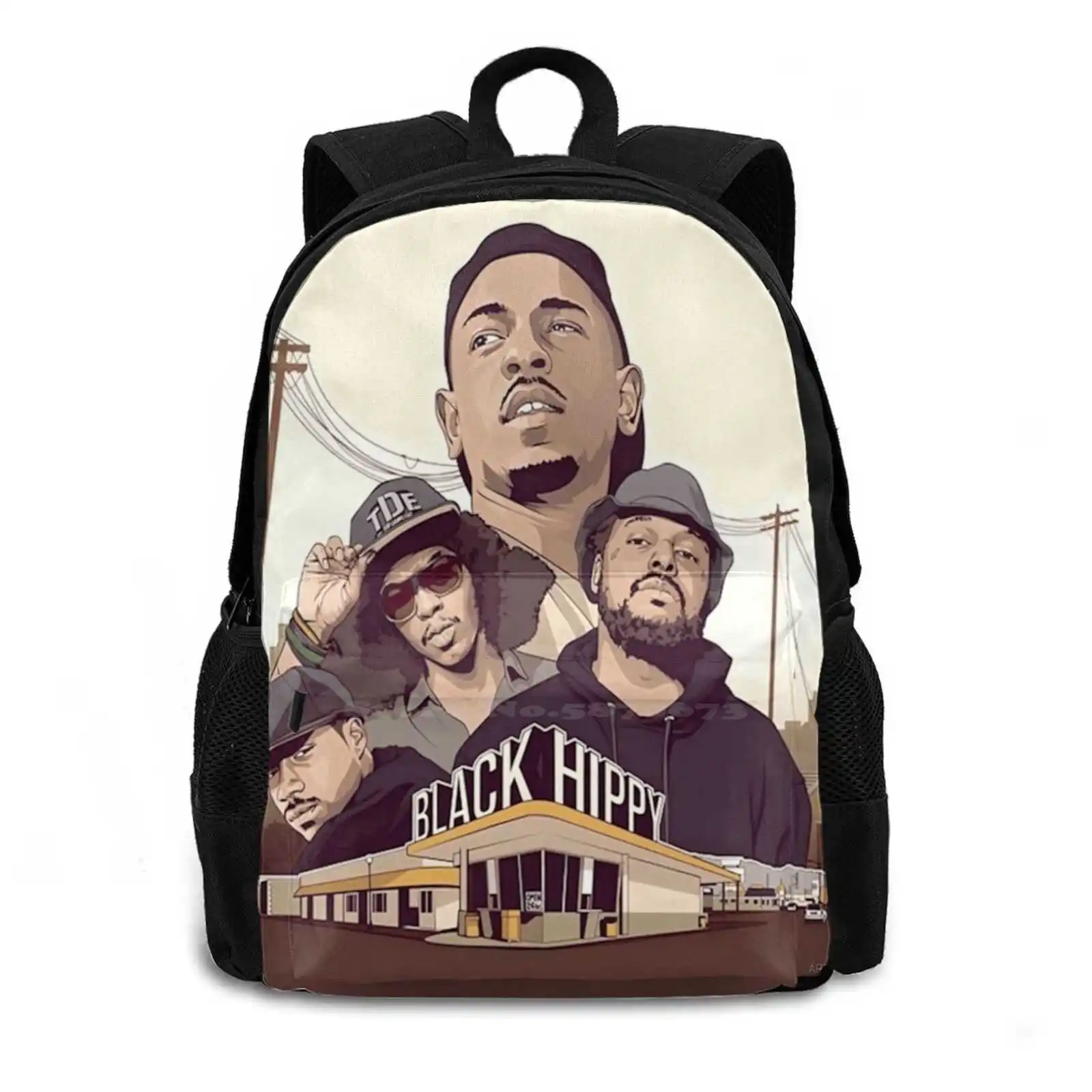 Kendrick Lamar-Tde 3d Print Design Backpack Casual Bag Kendrick Lamar Schoolboy Q Jay Sza Ab Soul Tde Top Dawg Rapper Rap