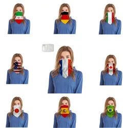 New Men Women Lightweight Face Mask PM2.5 Filter Italy Spain Brazil National Flag Scarf Sun Protection Outdoor Ring Riding Masks