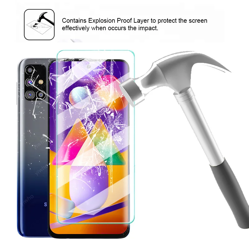 2 in 1 tempered glass for samsung galaxy m31s m31 prime m 31 s 31s 2020 m315f 6.4'' sm-m317f/ds 6.5'' protective glass film