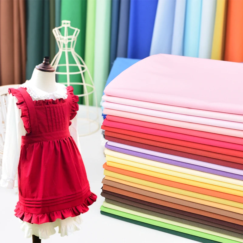 145cm*50cm Pure Cotton Fabric Pure Color Cotton Poplin Fabric Baby Clothes Shirt Skirt Handmade dress Patchwork fabric