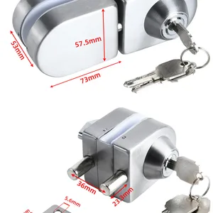 Khóa cửa kính nóng tính không khung, khóa không có lỗ văn phòng, khóa vàng hồng, đóng mặt đất, titan 8 Cửa khóa vàng bán hàng chính - №6