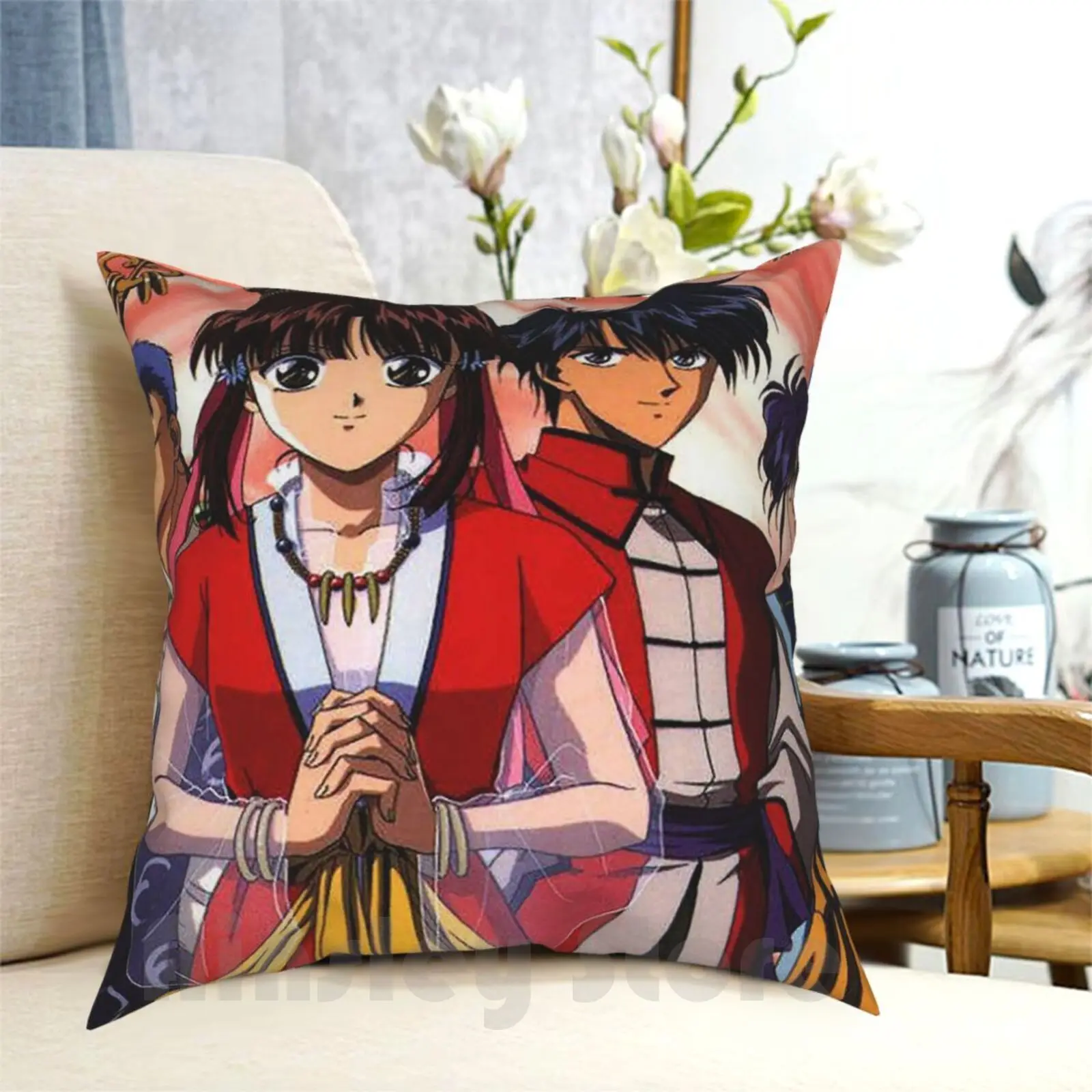 Fushigi Yuugi Pillow Case Printed Home Soft Throw Pillow Fushigi Yuugi Fushigi Y ? Gi Nuriko Chichiri Mitsukake Tasuki