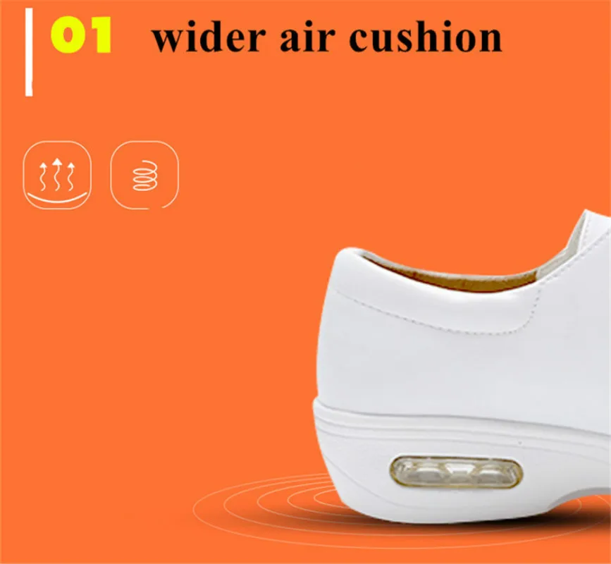 Fall Winter Nurse Shoes Women\'s Platform Sneakers 2019 White Split Leather Loafers Women Moccasins