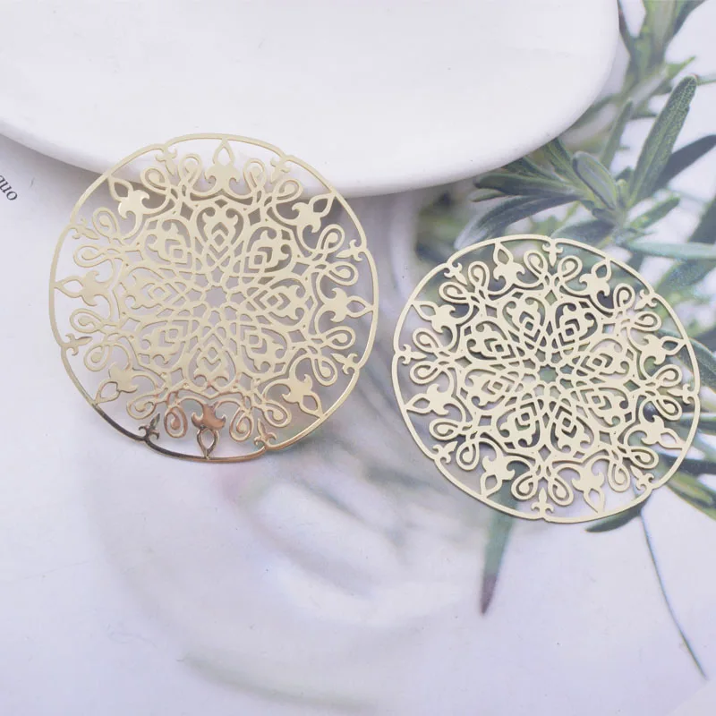 30 Stück AA4686 45mm Große Runde Bemalte Anhänger DIY Schmuck Ohrring Zubehör – Detail 7
