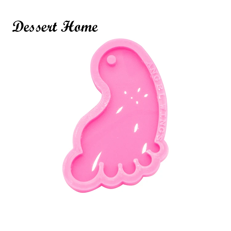 DY0461 Shiny Resin Baby feet Mold , Silicone Mould for Epoxy Resin, Keychain Molds DIY jewellery making