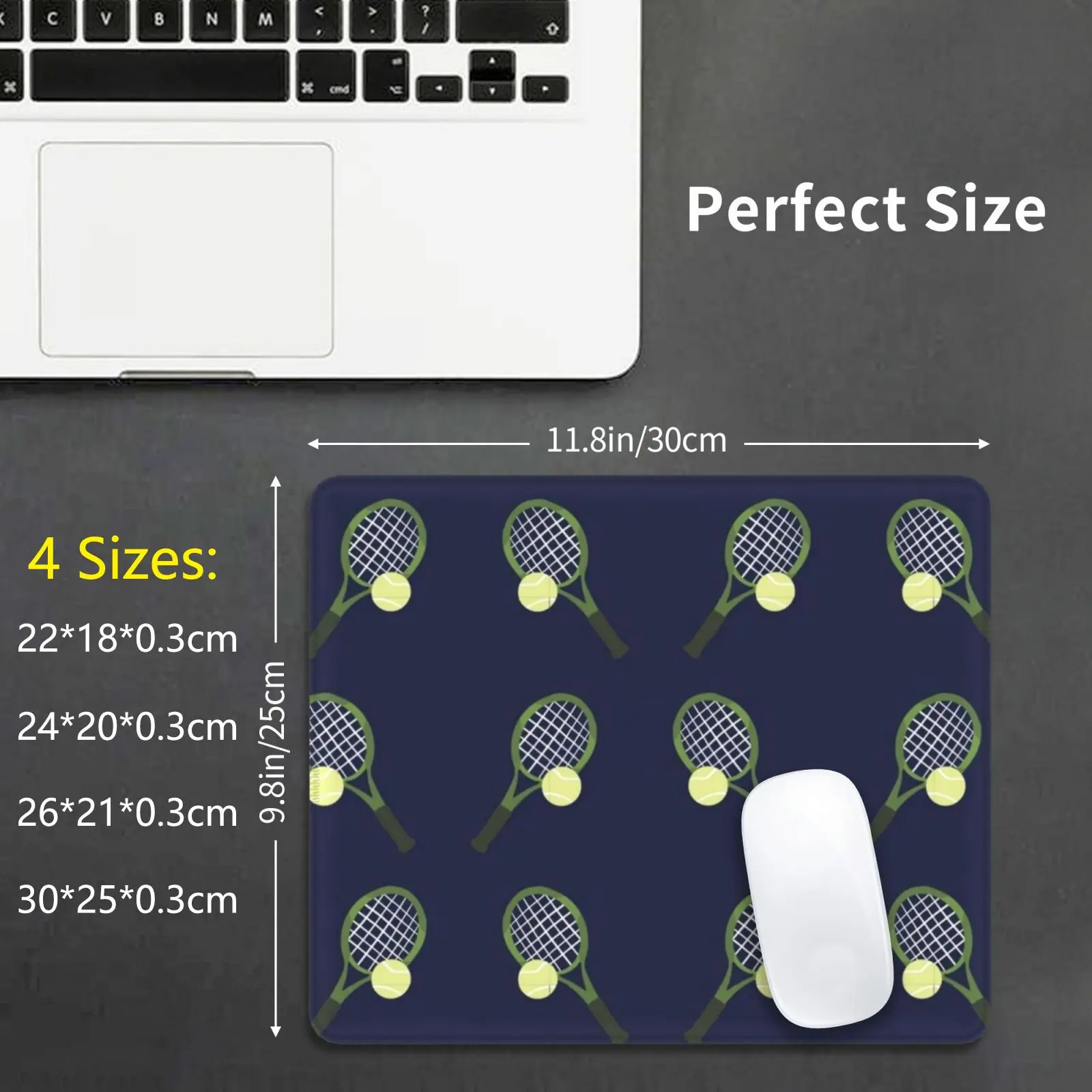 Tennis Pattern Mouse Pad DIY Print Carlikazoo Carli Mano Tennis Tennis Ball Ball Tennis Racket Tennis