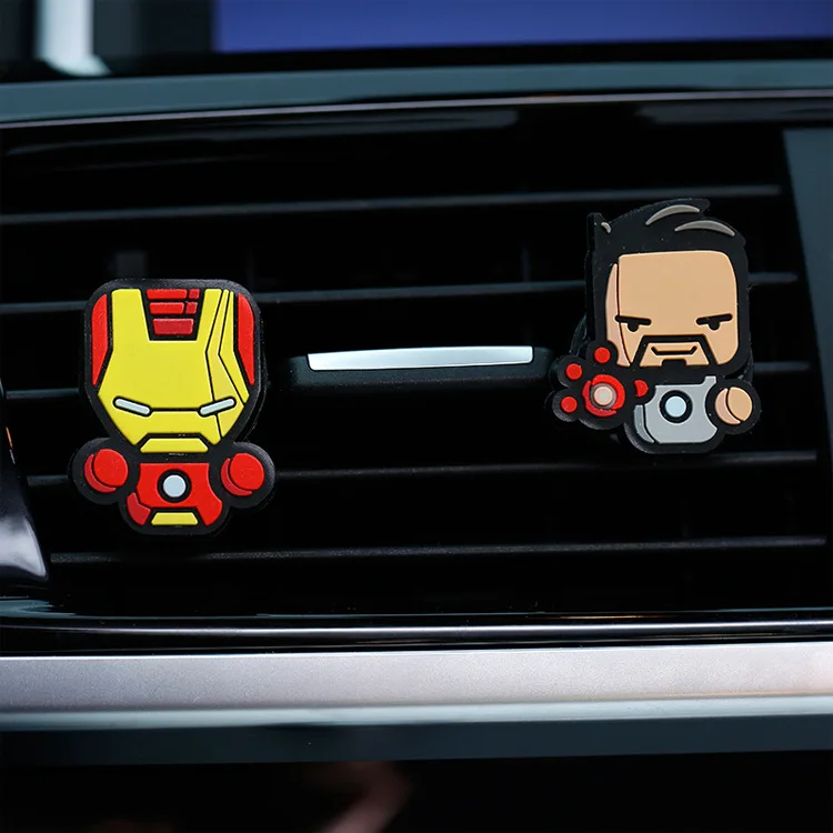 Anime Avengers Black widow Spideman Car Aroma Diffuser Clip Star wars Car Air Conditioner Air Out Decoration gifts