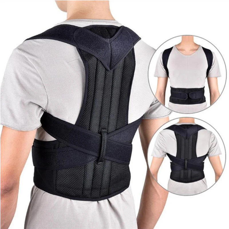 Women Body Shaper Shoulder Back Support Belts Men Posture Corrector Support Magnetic Brace Adjustable 3XL Plus Size