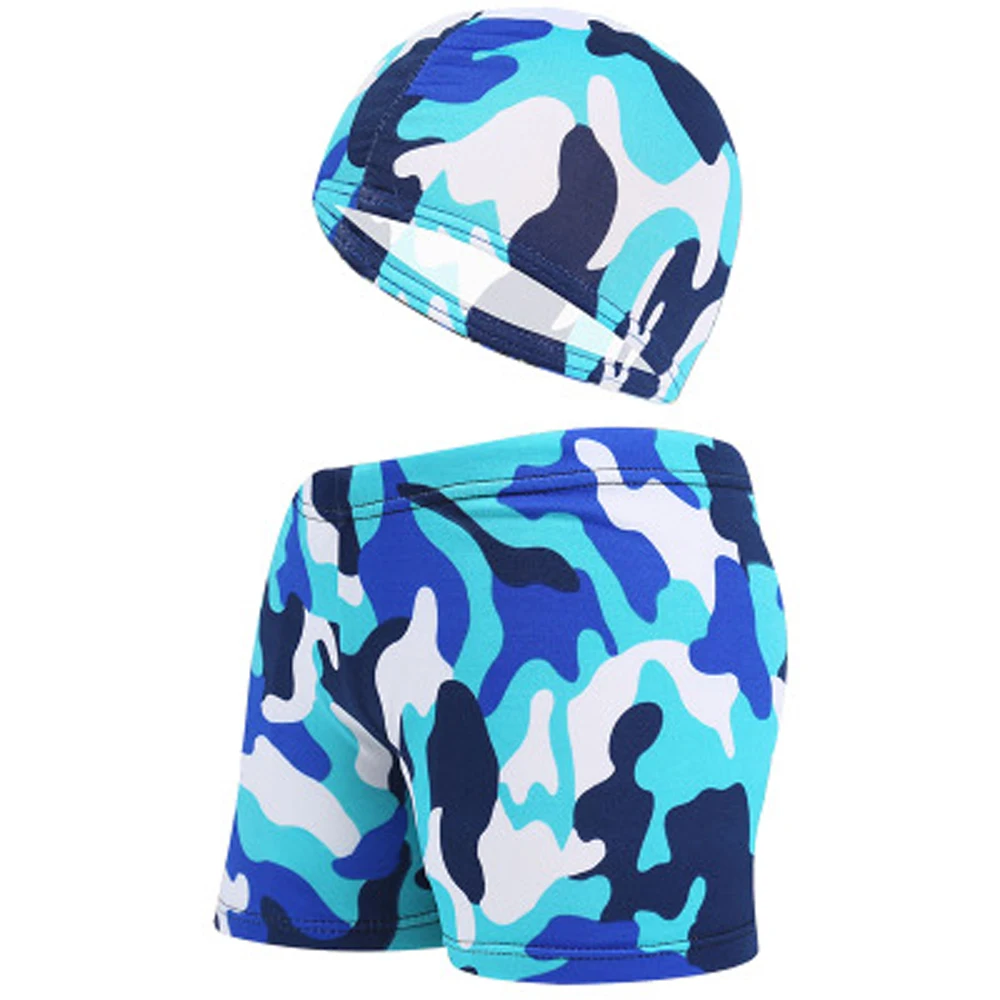 Boy Swimwear Pants ages 0 to 12 Baby Boy Kid Child Swimsuit With Cap Summer Swim Shorts Cartoon Printed Girls Swimming Trunks