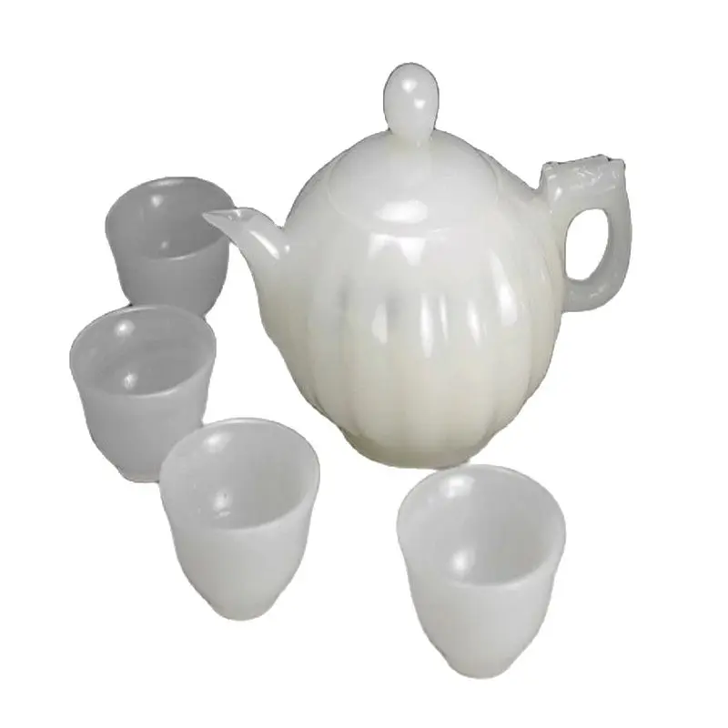 Pure Natural Jade With A Pumpkin Pot Of Afghanistan White Jade Tea Teapot Home Decoration Decoration