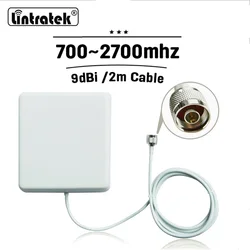 Indoor Panel Antenna GSM 3G 4G N Connector 700~2700MHz 9dBi With 2m Cable For Mobile Phone Signal Booster#27