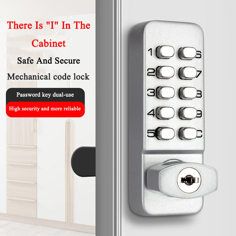 

LSTABAN Locker Wardrobe Mechanical Code Lock Waterproof Fireproof Anti-theft Security Door Lock Hardware Furniture Accessories