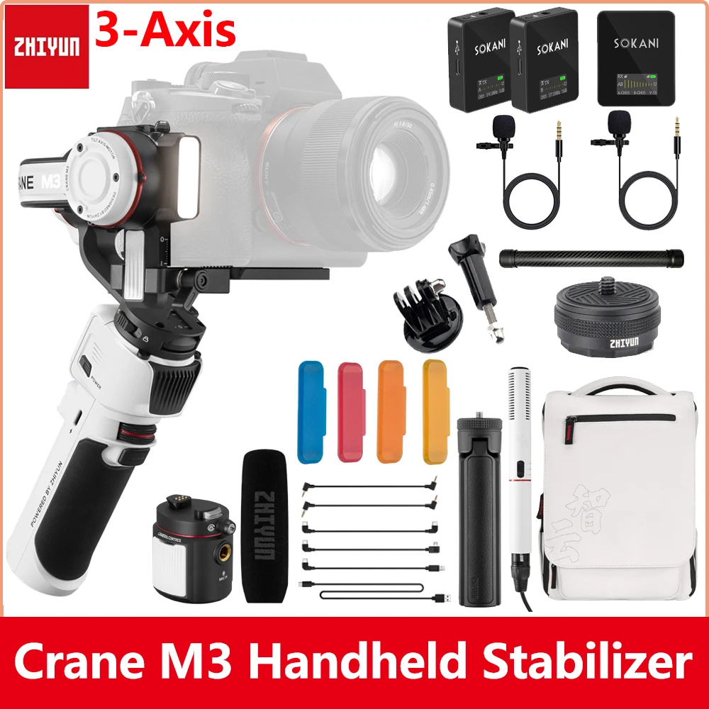 Zhiyun-estabilizador de cardán de mano Crane M3 de 3 ejes para cámaras DSLR sin Espejo, Smartphone, iPhone, Samsung, Gopro Crane M M2, actualización