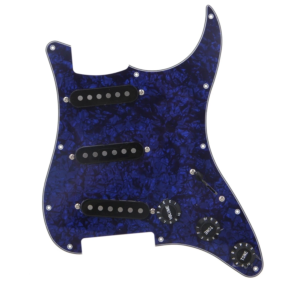 

Синий B500K/A500K звукосниматели SSS Pickguard с 11 отверстиями для электрогитары