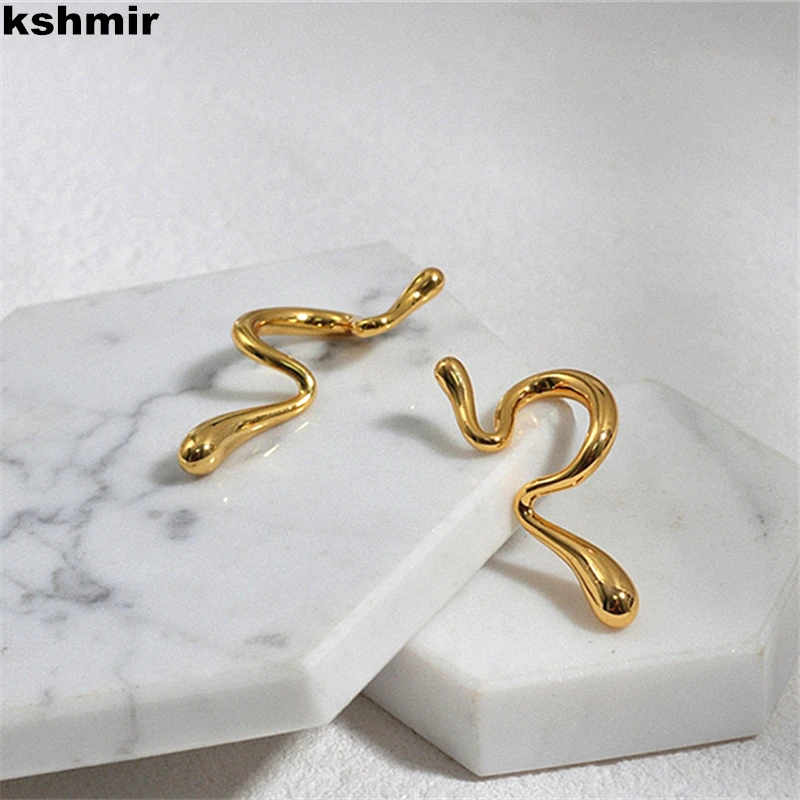 kshmir 2023 Geometric Earrings Femininity Metal Smooth Clip Try Ear Buckle Jewelry Party gift