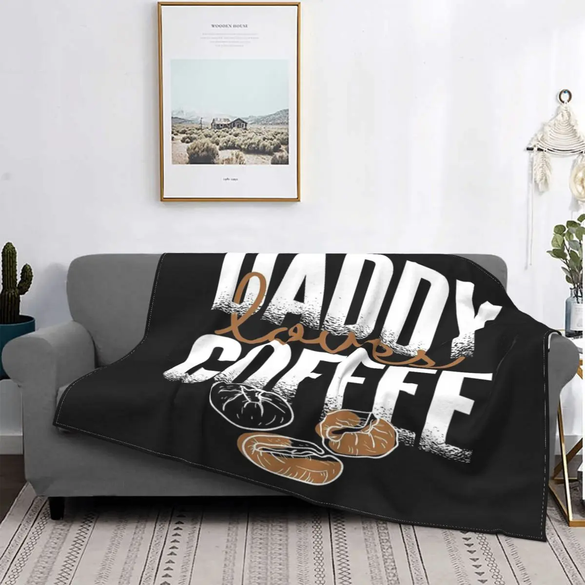 Daddy Loves-Manta de café, para cama colcha, alfombra a cuadros de Anime, manta de felpa para Picnic, mantas para camas