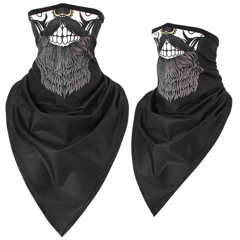 Multifunctional Printing Triangle Scarf Motorcycle Cycling Bandanas Hiking Camping Hunting Fishing Neck Warmer Face Mask