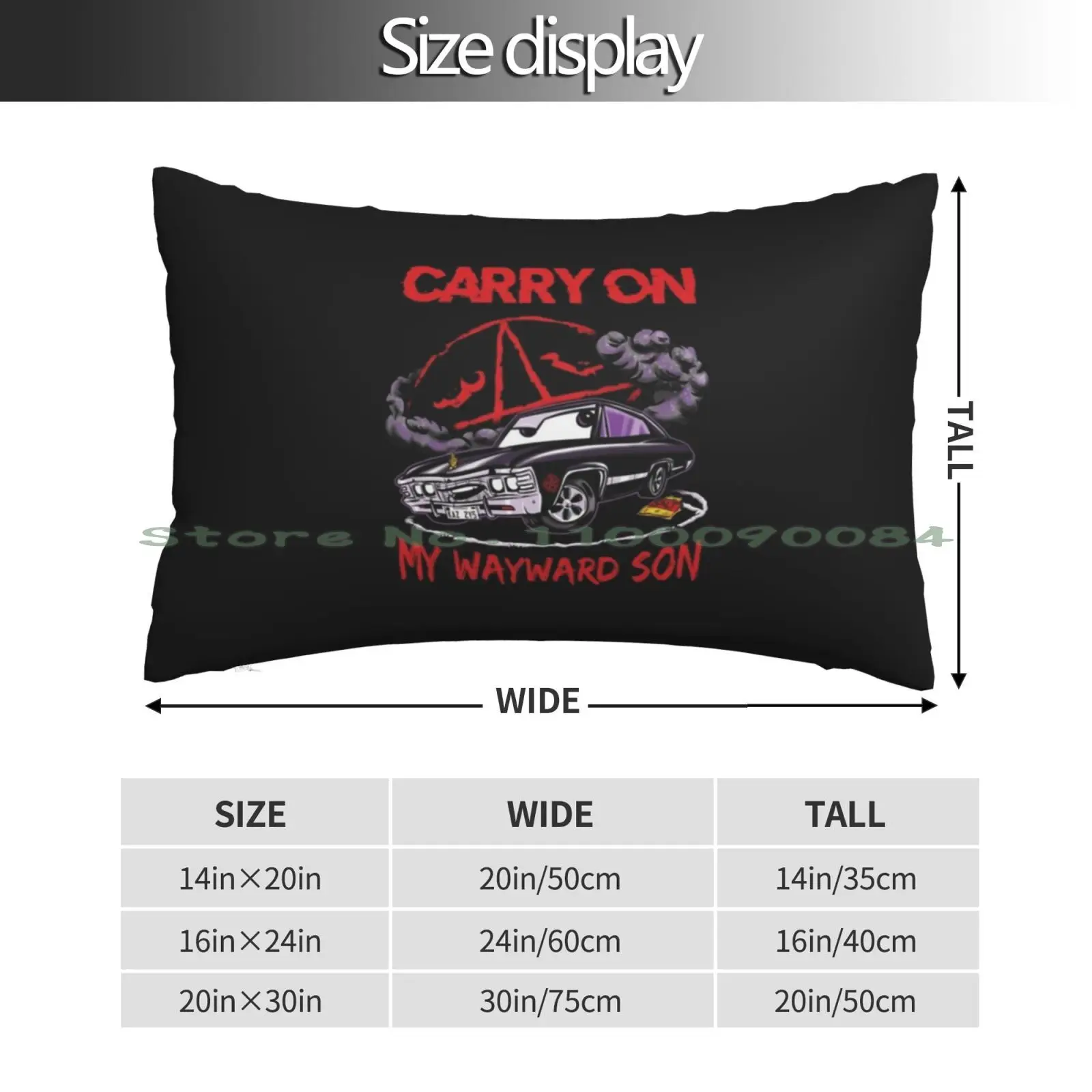 Supernatural Carry On My Wayward Son , Supernatural Car , Supernatural Winchester Pillow Case 20x30 50*75 Sofa Bedroom Blit