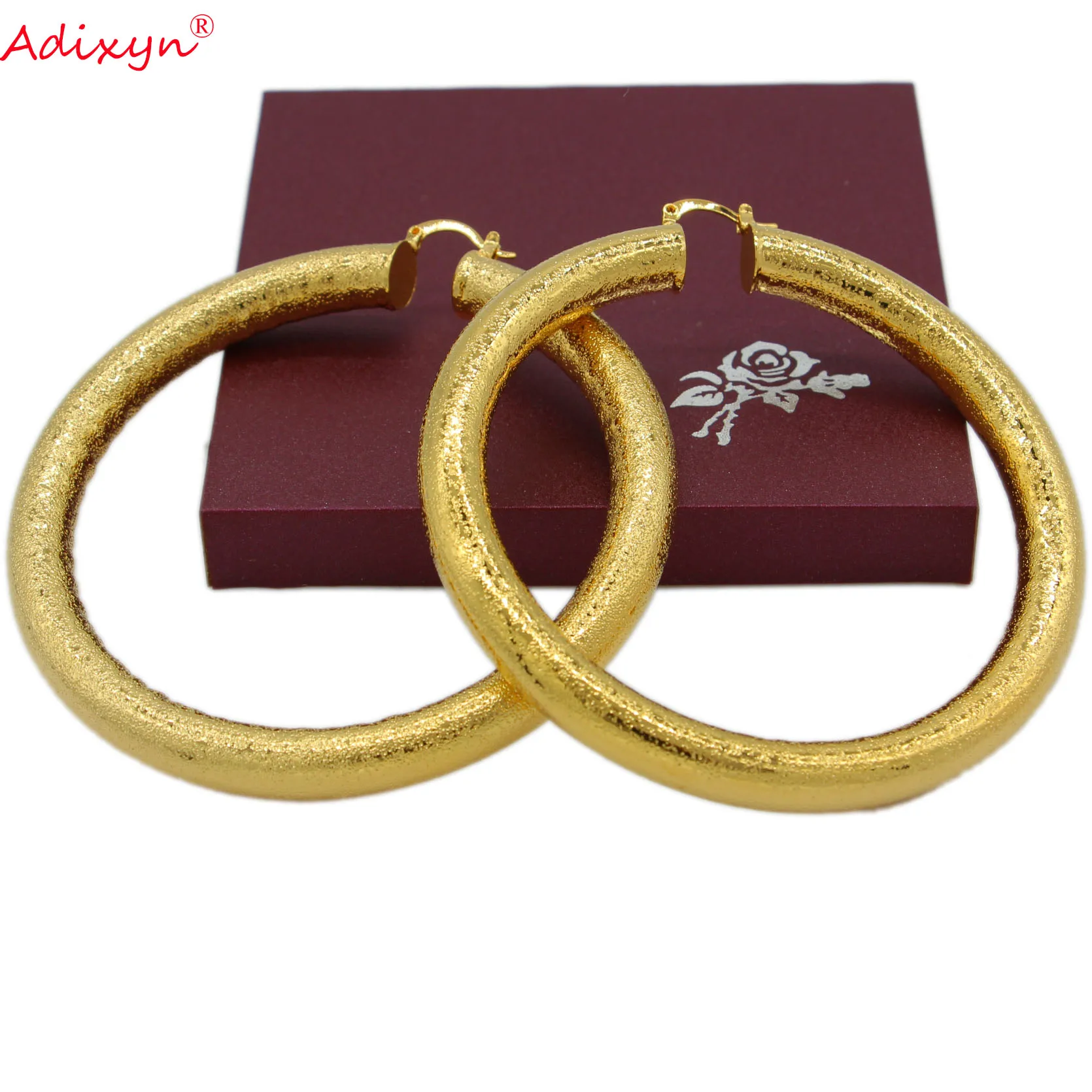 Adixyn Vintage Hoop Earrings For Women Gold Color Big Circle Earrings African India Middle east Party Best Gifts N07104