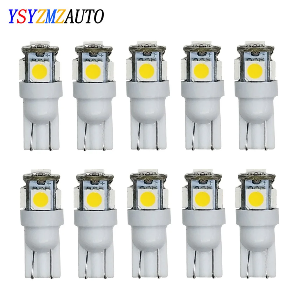 

10PCS T10 W5W Led 194 168 Bulbs Auto Signal Lamp Dome Reading License Plate Light Car Interior Lights 12V White Red Green Blue
