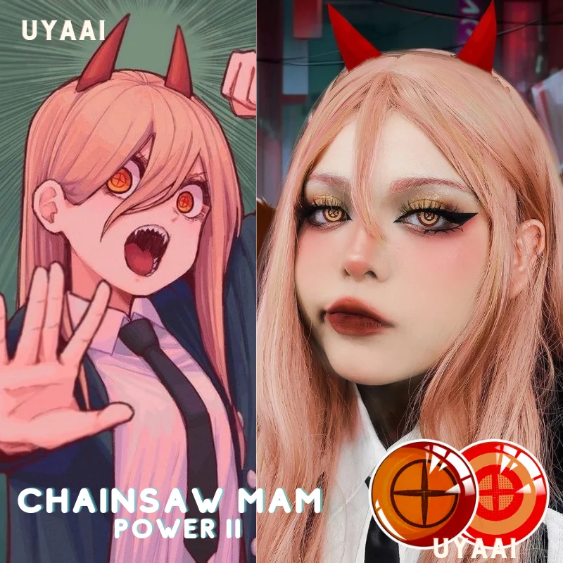 UYAAI1 пара контактных линз для косплея бензопилы, аниме аксессуары, аниме линзы, Хэллоуин, макима линзы для косплея