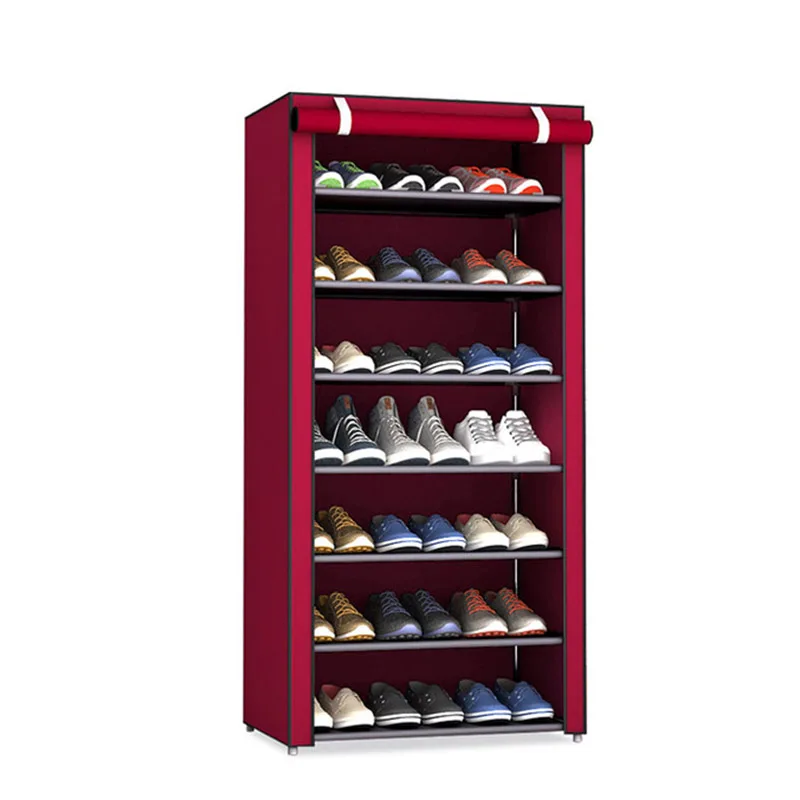 8 Layers Stainless Steel Shoe Rack Home Organizer Kitchen Accessories Cabinet Dust-proof Bathroom Shelves Shoes Storage Rack