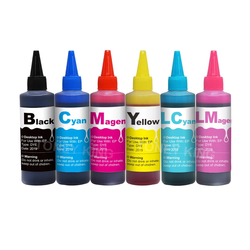 Imagem -04 - Toney King-kit de Recarga de Tinta para Impressora Cartuchos de Tinta Colorida para Impressoras Epson Stylus R200 R220 R300 R300m R320 6x100ml