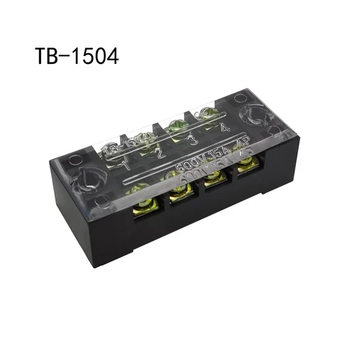 Imagen 2 del producto Conector de cable de tira de bloque de terminales de tornillo de doble fila, 600V, 15A, TB-1503 / TB1504 /TB1505/ TB1506 / TB-1510 /TB-1512 opcional, 1 unidad