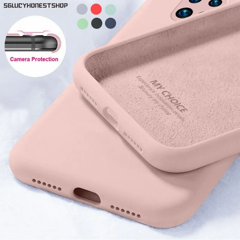 

For Huawei P40 P30 P20 Pro Mate 40 30 20 Pro Nova 8 SE P Smart 2020 Case Luxury Original Silicone Full Protection Soft Cover