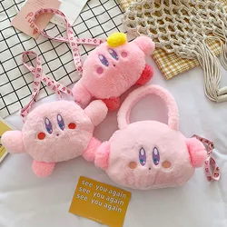 Jouets en peluche Kirby de dessin animé pour filles, doux, rose, peluche, enfants, femmes, sac messager, cadeaux d'anniversaire, jouet