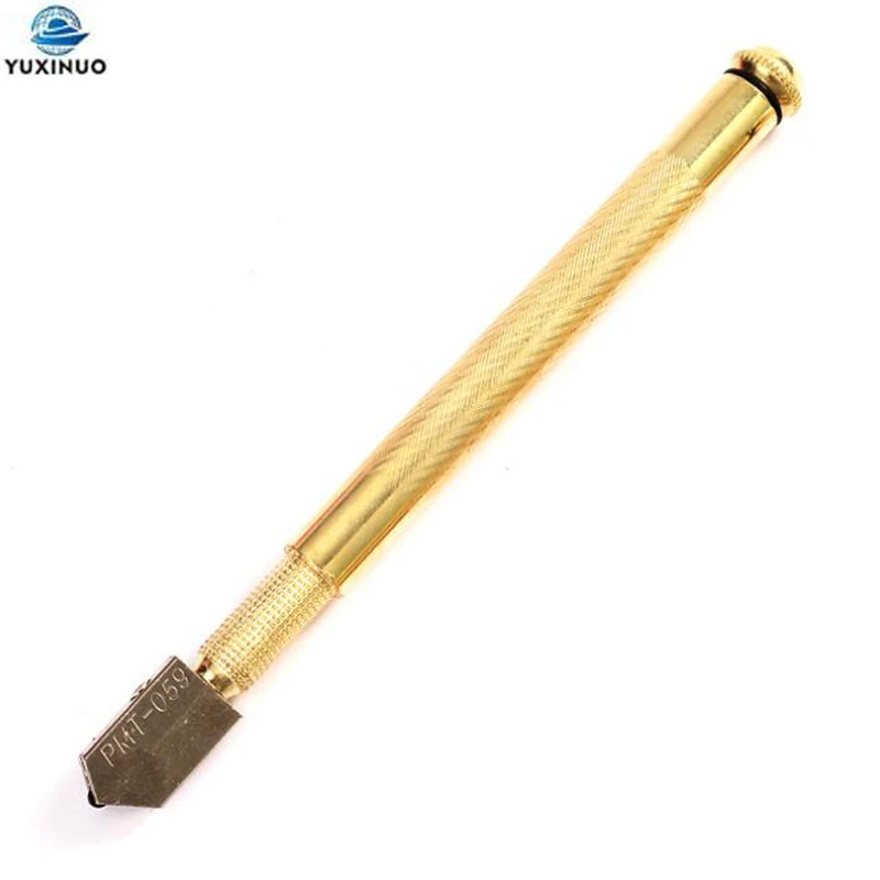 Glass Cutter Diamond Cutter Head Steel Blade Oil Glass Tail Cutting Tool Anti-skid Metal Handle for Manual Tool Cutting PMT-059