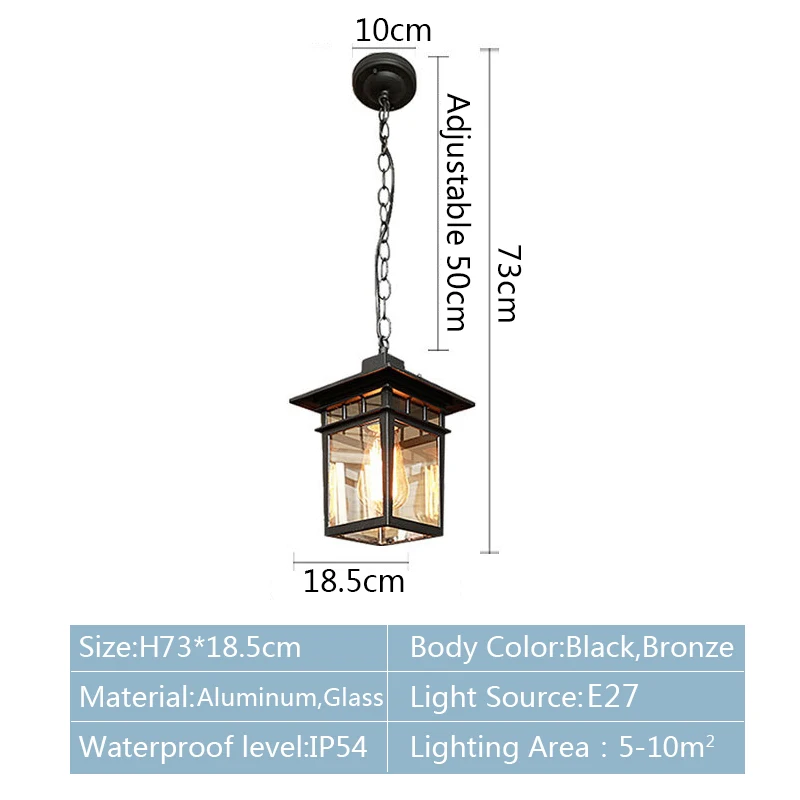 European Outdoor Waterproof Pendant Lights Retro Balcony Corridor Aisle Grape Frame Lamps Vintage Loft Restaurant Light Fixture