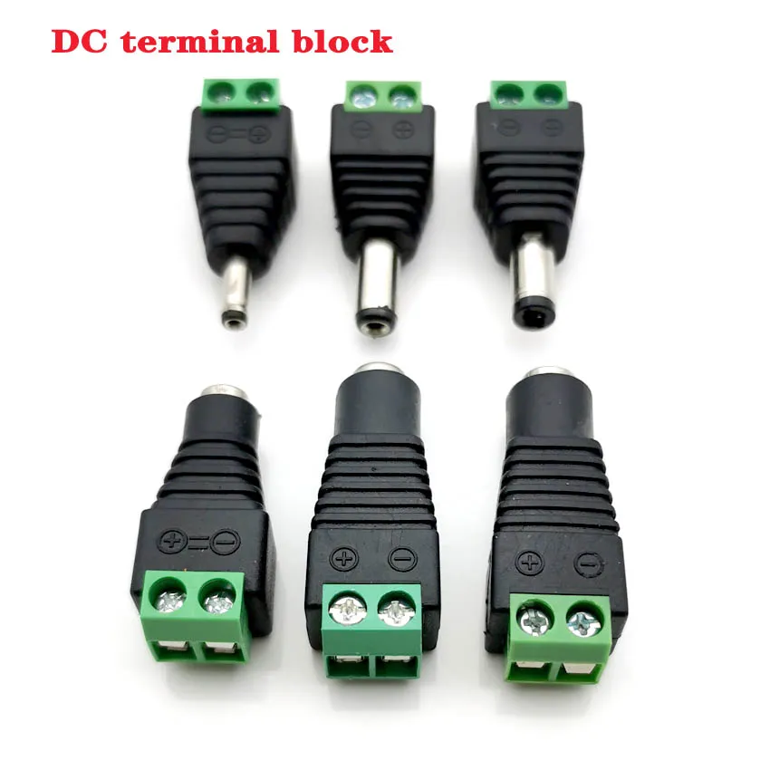 5Pc/Lot Male and Female DC Power Plug 5.5 x 2.1MM 5.5*2.5MM 3.5*1.35MM 12V 24V Jack Adapter Connector Plug CCTV 5.5x2.1 2.5 1.35