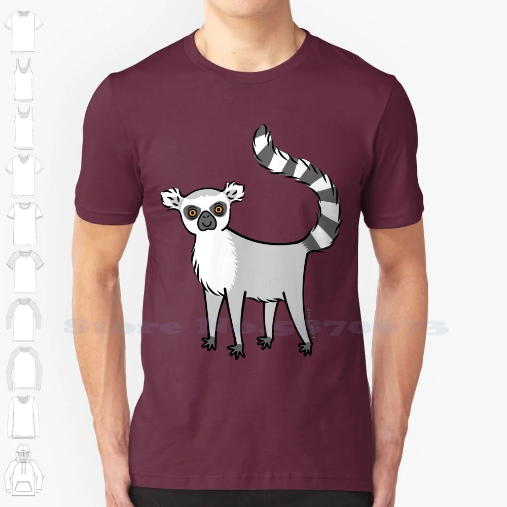 Ring Tailed Lemur 100% Cotton T-Shirt Lemur Ring Tail Ring Tailed Madagascar Jungle Monkey Forest Wildlife Cute Vector