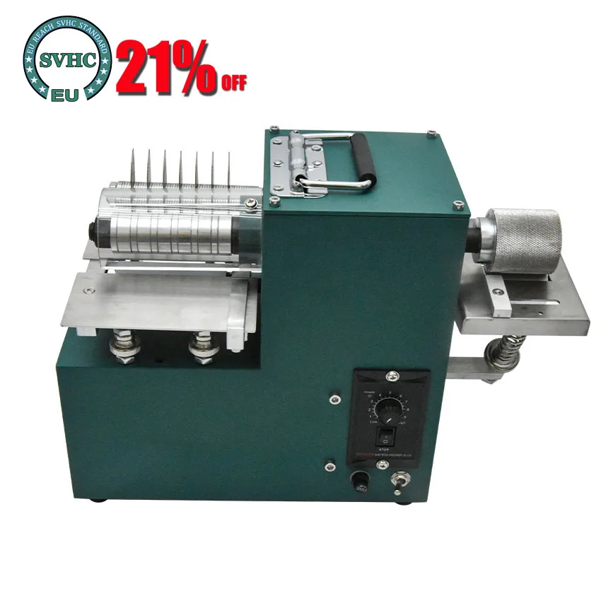 Electric Heat Edge Creaser Machine 110V-220V Double Head Leather Machine Professional LeatherTool 50W Belt Strap Cutting Machine