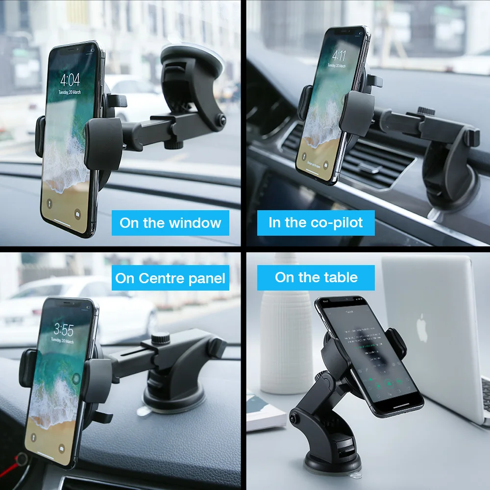 RAXFLY Car Phone Holder Windshield Mount For Samsung S9 Plus S8 S7 360 Rotation Phone Car Holder in Car For iPhone Huawei Stand