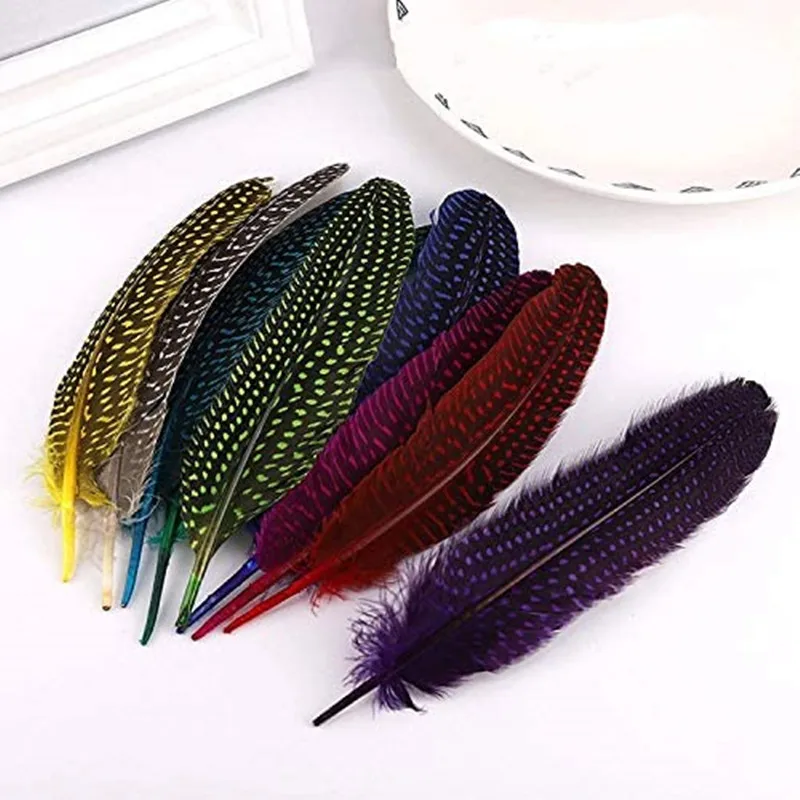 Wholesale 20/50Pcs Natural Pheasant Feathers 15-20Cm Guinea Fowl Wings Chicken Plume Decoration Craft Jewelry Making Accessories