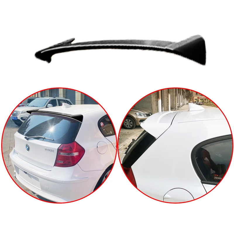 

For BMW 1 Serie E87 2004-2012 116i 118i 120i Hatchback Roof Spoiler Carbon Fiber Look ABS Car Rear Wing Glossy Black or White