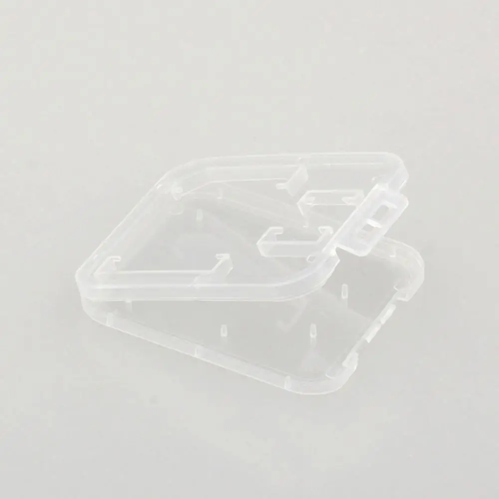 5Pcs Clear Plastic Memory Card Case stick TF Card Storage Box Holder