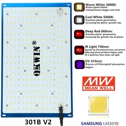 Placa Quantum LM301B de 240W, luz LED de espectro completo para crecimiento de plantas y verduras, controlador Meanwell, envío directo a España