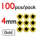 100 Piezas de Oro de 4 mm