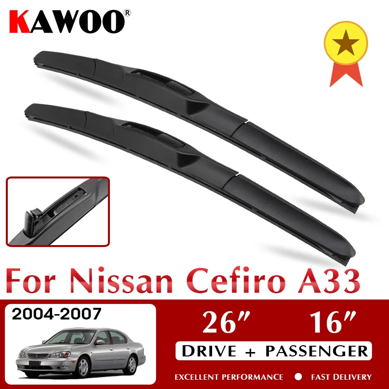 KAWOO Wiper Front Car Wiper Blade Blades For Nissan Cefiro A33 2004-2007 Windshield Windscreen Window 26