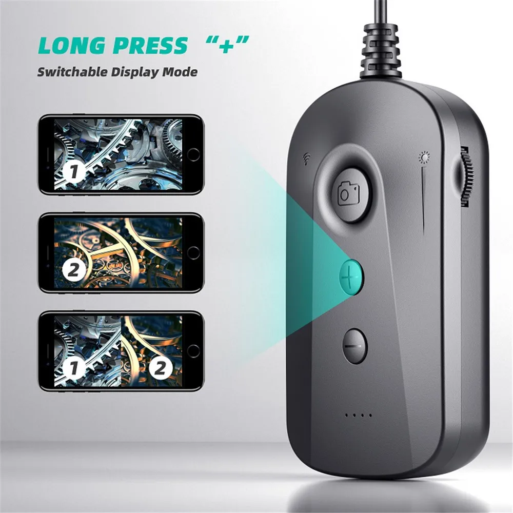 2MP 1080p  4x Zoom  Wireless WIFI Dual Lens  Endoscope HD Inspection CMOS Borescope Handheld Digital Microscope Camera Otoscope
