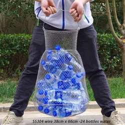 Durable Foldable Stainless Steel Wire Fishing Basket Cage Prawn Shrimp Minnow Bait Trap lure Net Sea Tackle mesh portable
