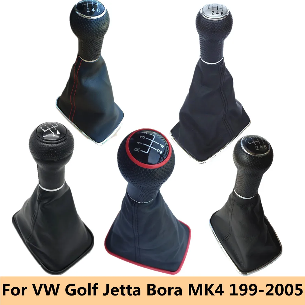 5/6 Speed 12mm Car Gear Shift Knob Lever Shifter Gaiter Boot Collar For Volkswagen VW Golf 4 IV MK4 GTI R32 Bora Jetta 1999-2005