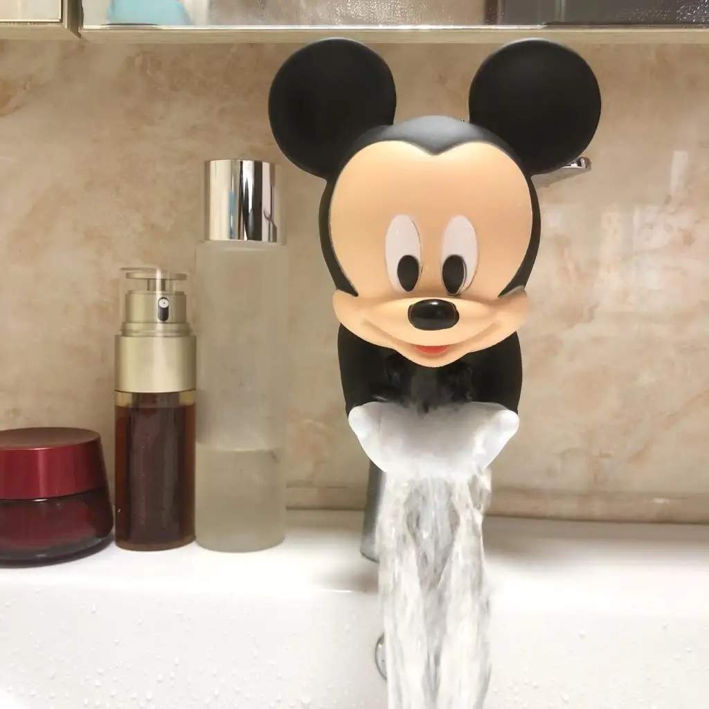 Mickey Figura Water Tap Faucet Extender, Water Saving Silicone Faucet Extension Tool, Ajudar as crianças a lavar a mão