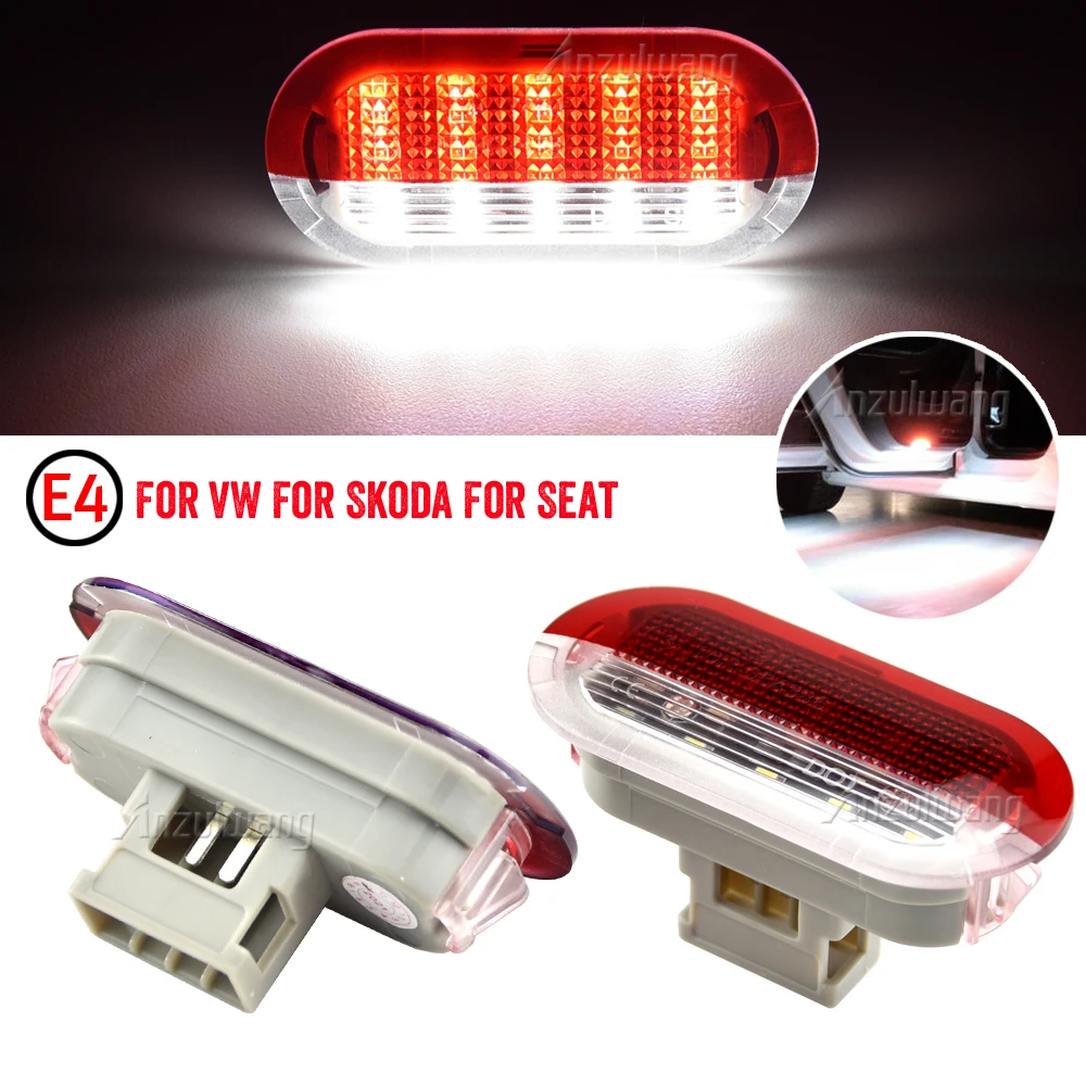 Luz Led de advertencia para puerta Interior, lámpara de bienvenida de cortesía para VW Golf MK3 MK4 Jetta Beetle Touran Polo Vento para Skoda Seat,