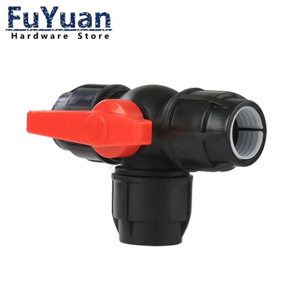 1PCS Plastic Tee Water Pipe Quick Valve Connector 20/25/32/40/50/63mm PP Tube Ball Valves Accessories Fittings wrench