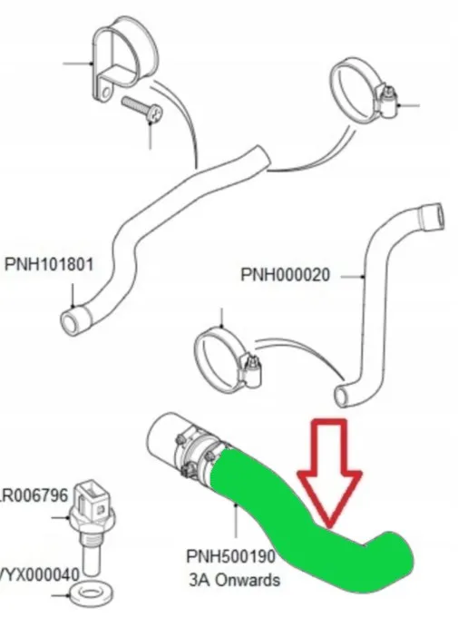 PNH500190 Turbo Hose Land Rover Freelander I 2.0 Td4 Air Intercooler Hose