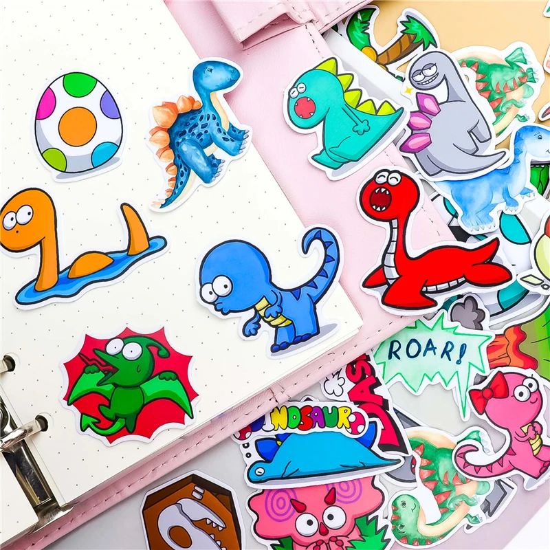 34 Pcs/lot Cartoon Dinosaur Life Decorative Paper Sticker Decal For Phone Car Laptop Album Diary Backpack Kids Toy